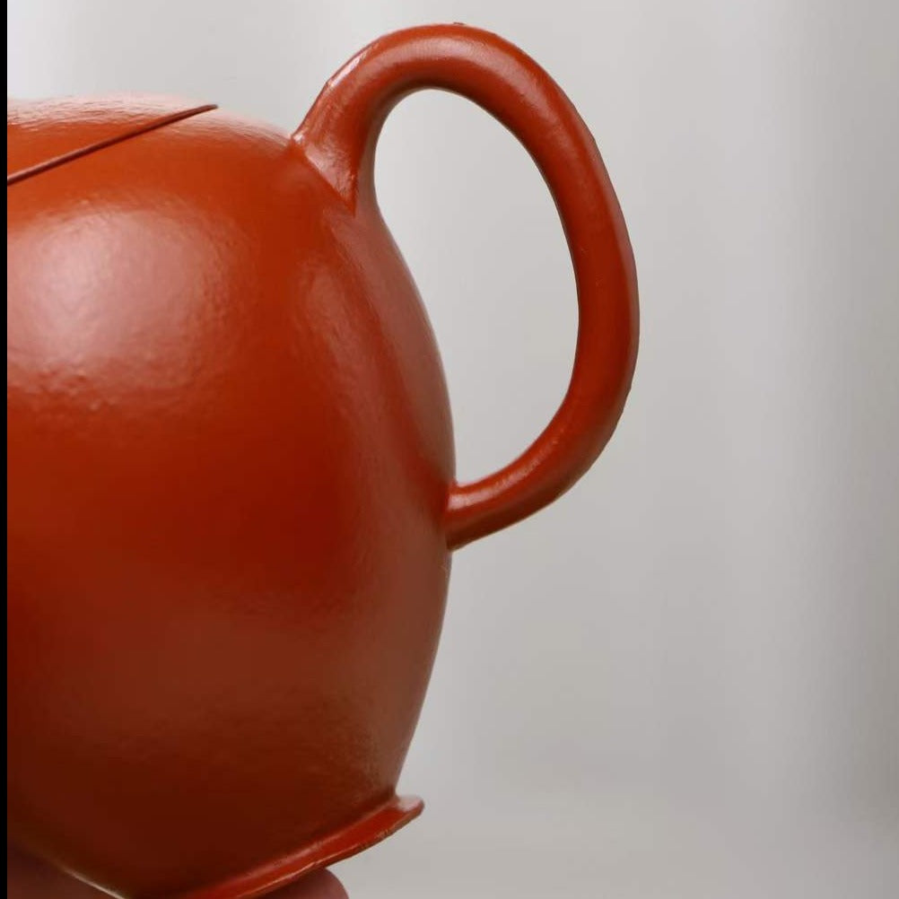 朱泥  怀香 紫砂壶 国家级 工艺美术员 朱丽萍 Yixing Zisha teapot handmade by artist Level 5, ZHU Li-Ping（L5-2012）ZHU NI PAN HU Huai Xiang shape