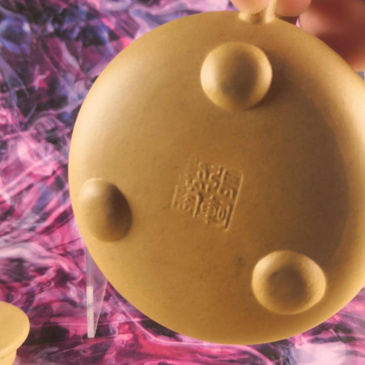 Zisha teapot Shi Piao , handmade y Artist Level 4, ZHANG Ke 张轲 (L4-2021) 黄金段泥 石瓢