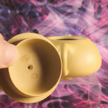 Zisha teapot Shi Piao , handmade y Artist Level 4, ZHANG Ke 张轲 (L4-2021) 黄金段泥 石瓢