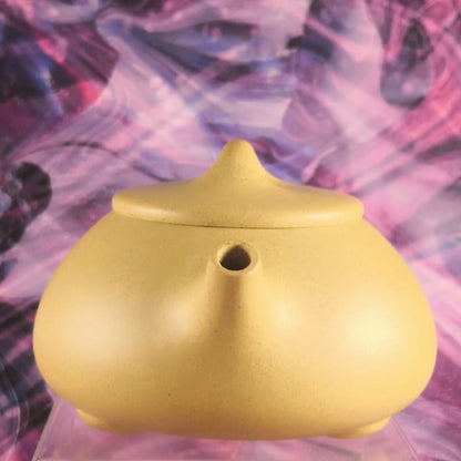 Zisha teapot Shi Piao , handmade y Artist Level 4, ZHANG Ke 张轲 (L4-2021) 黄金段泥 石瓢