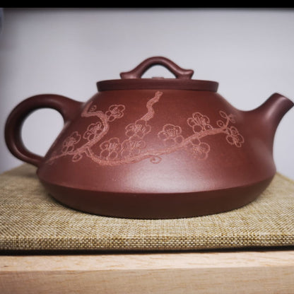 Zisha teapot Shi Piao, handmade by artist Level 3, WANG Li-Juan 王利娟（L3-2019）底槽清 石瓢