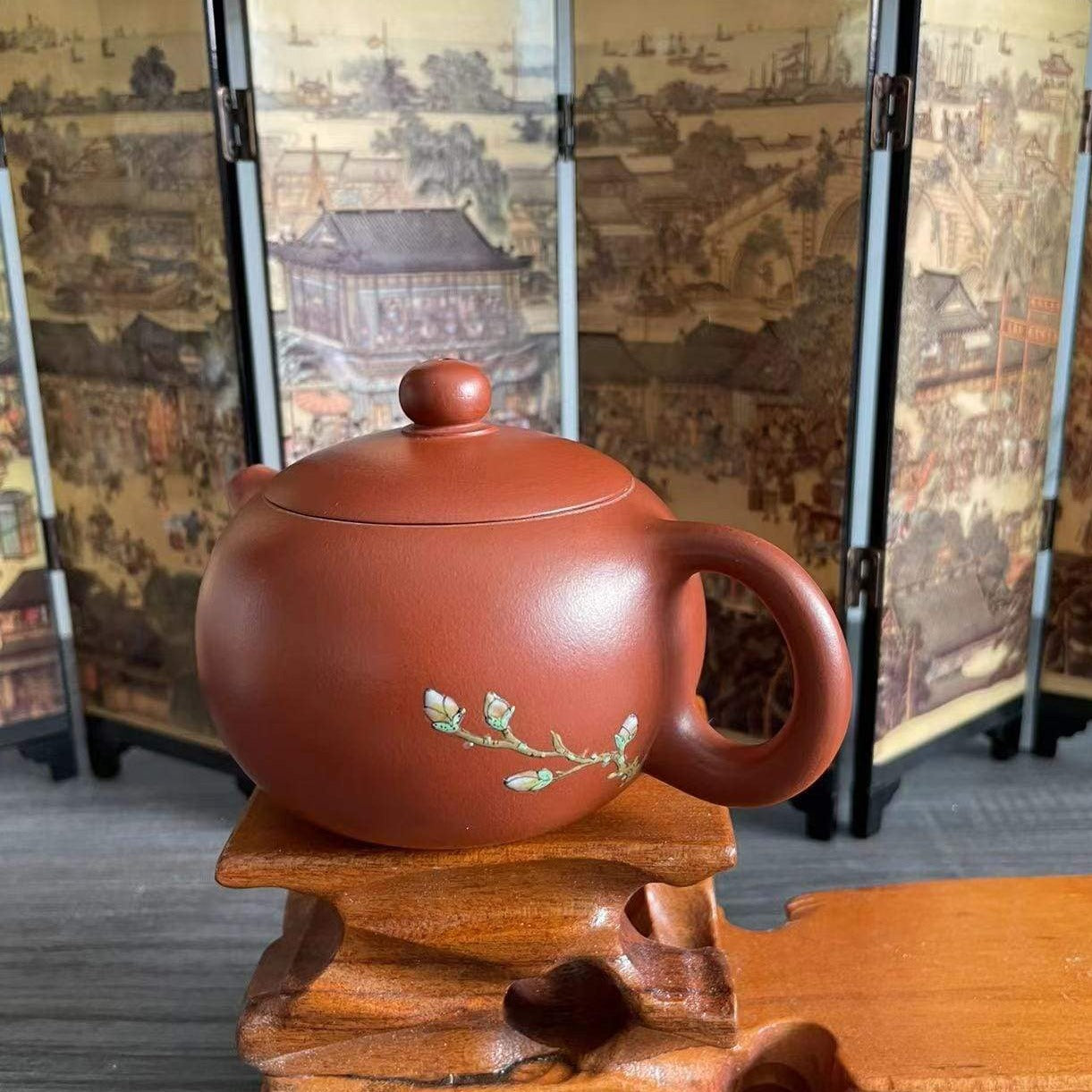 Zisha teapot Xi Shi,handmade by Artist Level 2, CAO Lan Fang 曹兰芳 L2-2011  “大红袍” 西施壶