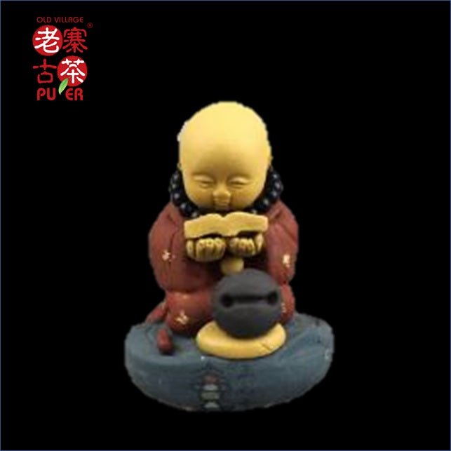 ZiSha Tea Tray Deco 茶宠 小和尚 - Old Village Puer 老寨古茶