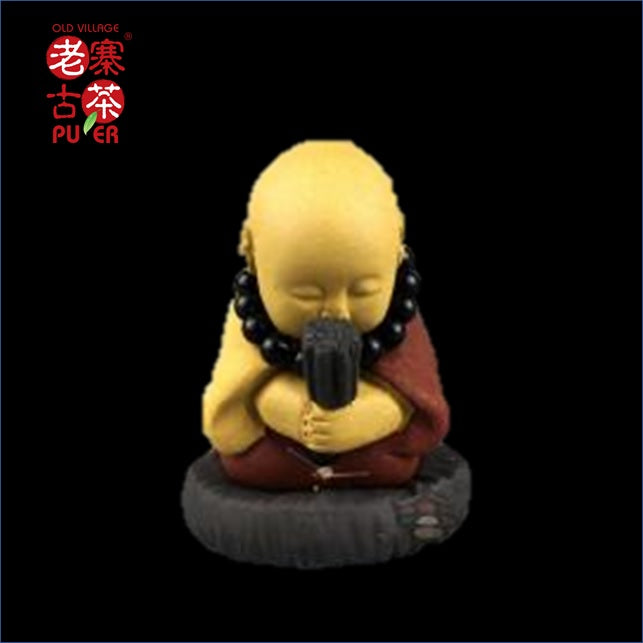 ZiSha Tea Tray Deco 茶宠 小和尚 - Old Village Puer 老寨古茶