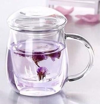 OVP Borosilicate Glass Cup with Filter and Lid - Old Village Puer 老寨古茶