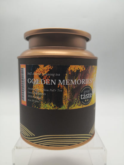 茶醉南洋 · 古树普洱熟茶 迷你方砖  OVP GOLDEN MEMORIES® mini tea bricks Ripe Pu’erh from Ancient Trees Great Taste Award 2020 (U.K.) Winner