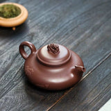 Zisha teapot by artist Level 3, YANG Fei 杨菲（L3-2021）老紫泥 紫砂壶 “龙凤呈祥1”